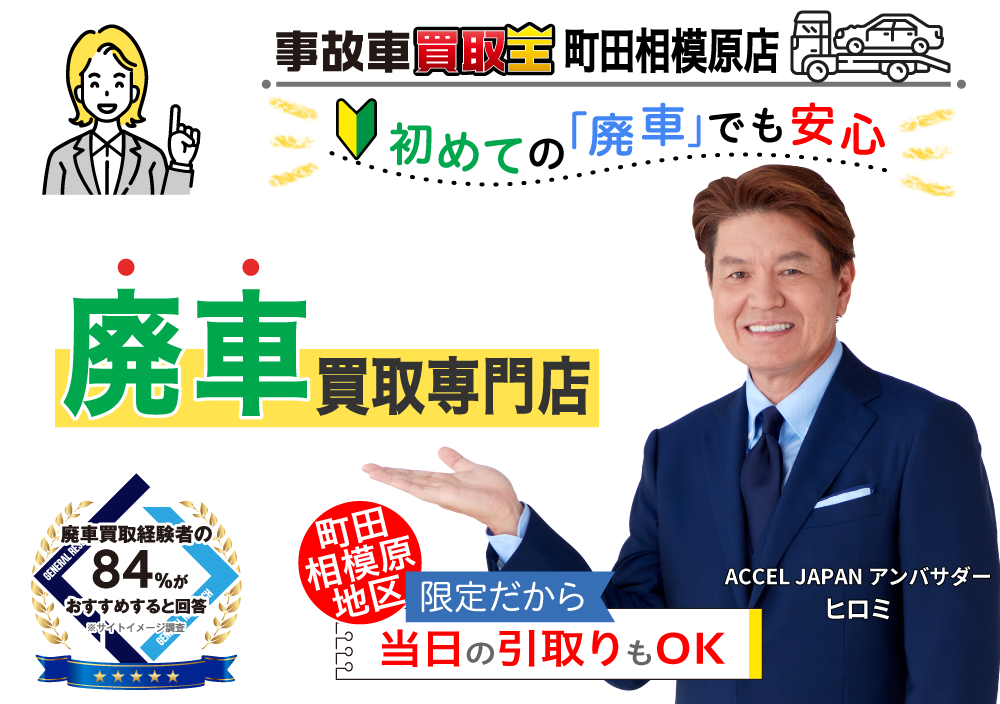 初めての「廃車」でも安心　廃車も買取OK　事故車買取王